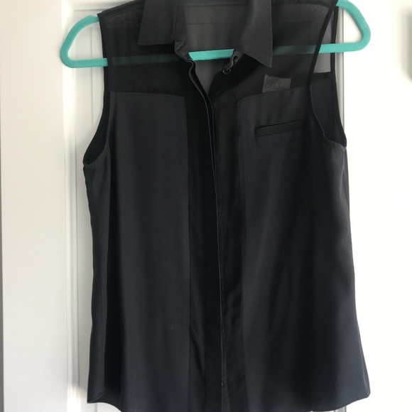 Parker Uma Combo Top in Black with Sheer Cut Outs - Picture 5 of 8